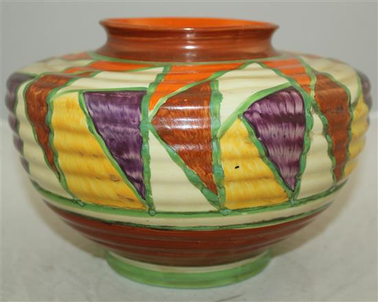 A Clarice Cliff original Bizarre 356 shape vase, c.1928, 16.5cm